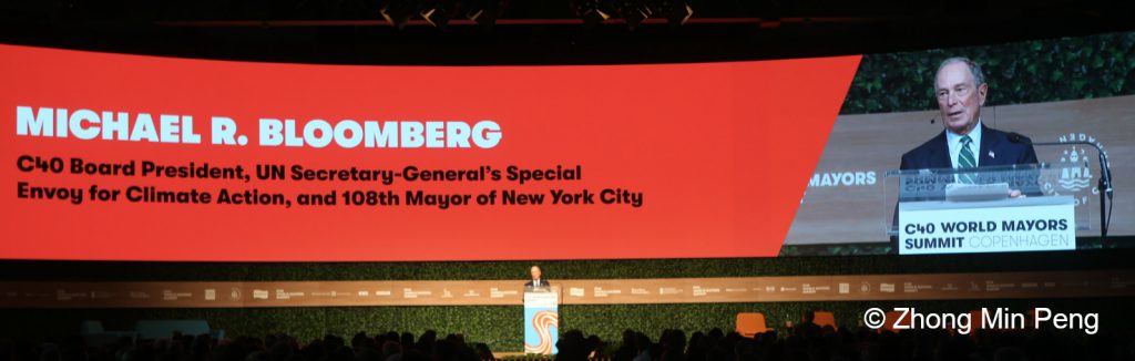 Michael R Bloomberg speaks at climatevent