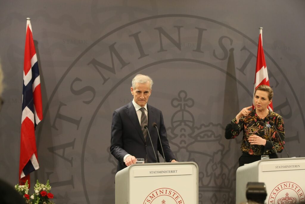 Statsministeren af Danmark tager imod Norges statsminister Statsministeriet FOTO: ZHONG MIN PENG©/RP 