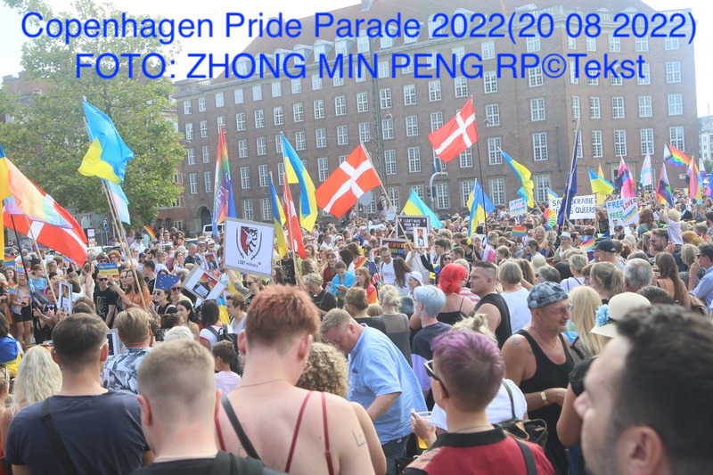 Copenhagen Pride Parade 2022(20 08 2022) Copenhagen Pride Parade finder sted den 20. august fra kl. 13.00-17.30. Afgang fra Frederiksberg rådhusplads. 
FOTO: ZHONG MIN PENG RP©